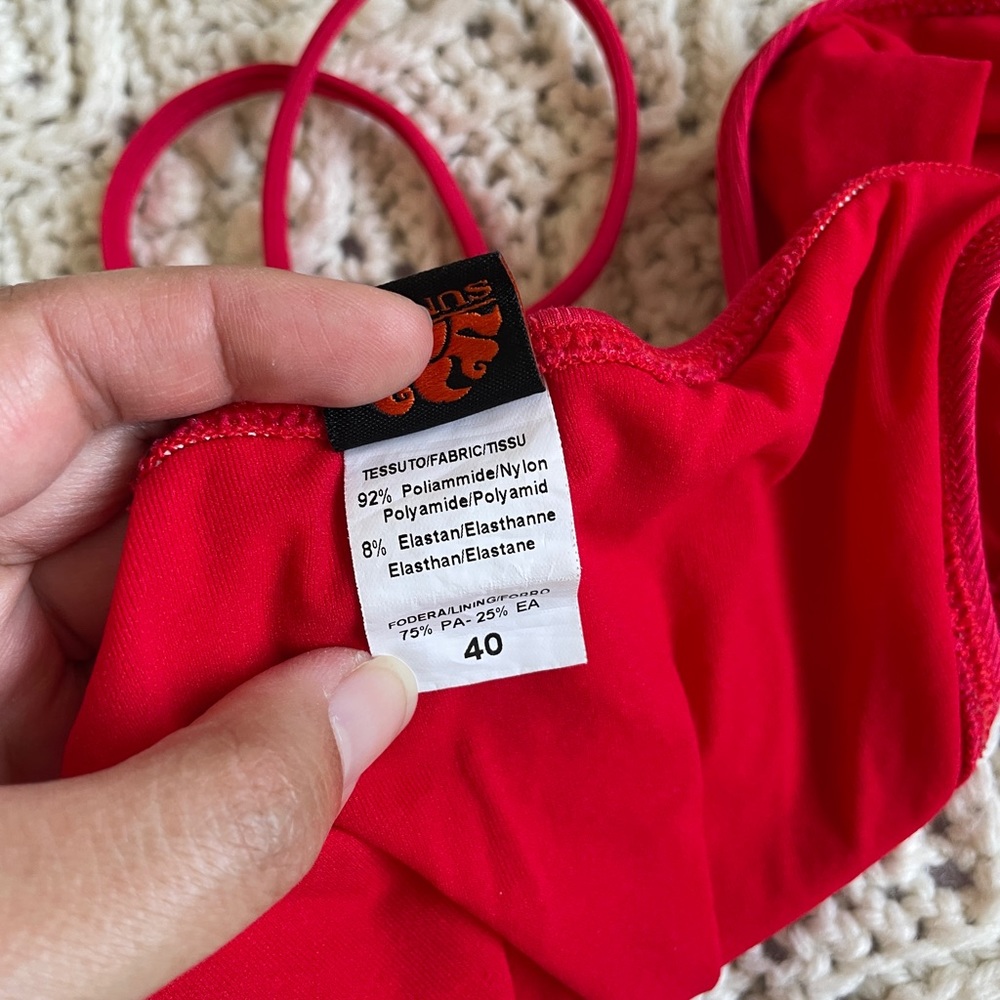 Sundek String Bikini Bottoms Red (Eu 40) - image 4